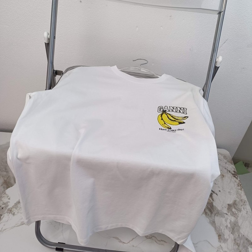 Ganni White Long Sleeve with Banana Print - Picture 5 of 6